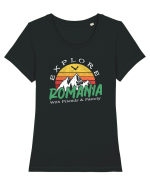 Explore Romania Tricou mânecă scurtă guler larg fitted Damă Expresser