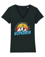 Mountains of Romania Tricou mânecă scurtă guler V Damă Evoker