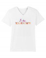 Is she... you know?! Tricou mânecă scurtă guler V Bărbat Presenter