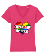 Love Wins Tricou mânecă scurtă guler V Damă Evoker