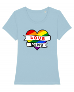 Love Wins Tricou mânecă scurtă guler larg fitted Damă Expresser