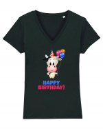 Happy Birthday Tricou mânecă scurtă guler V Damă Evoker