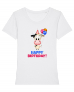 Happy Birthday Tricou mânecă scurtă guler larg fitted Damă Expresser