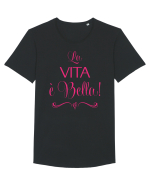 Viața e frumoasă Tricou mânecă scurtă guler larg Bărbat Skater