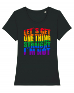 LET`S GET ONE THING STRAIGHT, I`M NOT Tricou mânecă scurtă guler larg fitted Damă Expresser