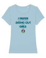 I PREFER EATING OUT (with my) GIRLS Tricou mânecă scurtă guler larg fitted Damă Expresser