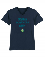 I PREFER EATING OUT (with my) GIRLS Tricou mânecă scurtă guler V Bărbat Presenter
