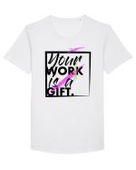 Your Work is a Gift Black Tricou mânecă scurtă guler larg Bărbat Skater