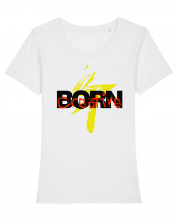 Born creative Tricou mânecă scurtă guler larg fitted Damă Expresser