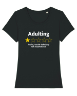 Adulting Tricou mânecă scurtă guler larg fitted Damă Expresser