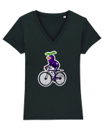 eggbike Tricou mânecă scurtă guler V Damă Evoker