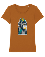 monkey pop Tricou mânecă scurtă guler larg fitted Damă Expresser