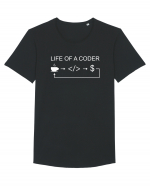 Coder life Tricou mânecă scurtă guler larg Bărbat Skater