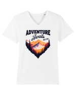 pentru pasionații de drumeții - Adventure awaits for you Tricou mânecă scurtă guler V Bărbat Presenter