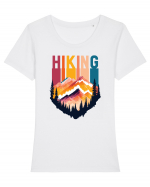 pentru pasionații de drumeții - Hiking emblem Tricou mânecă scurtă guler larg fitted Damă Expresser