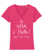 Viața e frumoasă Tricou mânecă scurtă guler V Damă Evoker