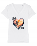 pentru pasionații de drumeții - Live love hike Tricou mânecă scurtă guler V Damă Evoker