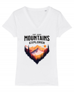 pentru pasionații de drumeții - Mountains explorer Tricou mânecă scurtă guler V Damă Evoker