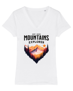 pentru pasionații de drumeții - Mountains explorer Tricou mânecă scurtă guler V Damă Evoker