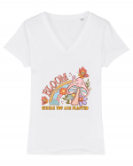 Bloom Where You Are Planted Tricou mânecă scurtă guler V Damă Evoker