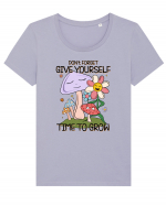 Don't Forget Give Yourself Time To Grow Tricou mânecă scurtă guler larg fitted Damă Expresser