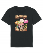 Flowers Bloom From Darkness Tricou mânecă scurtă Unisex Rocker