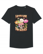 Flowers Bloom From Darkness Tricou mânecă scurtă guler larg Bărbat Skater