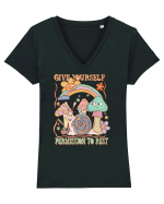 Give Yourself Permission To Rest Tricou mânecă scurtă guler V Damă Evoker