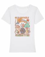 Give Yourself Permission To Rest Tricou mânecă scurtă guler larg fitted Damă Expresser