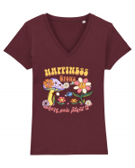 Happiness Grows Where You Plant It Tricou mânecă scurtă guler V Damă Evoker