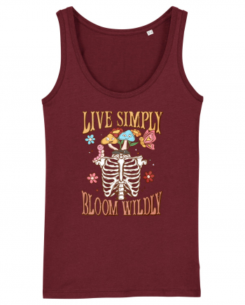 Live Simply Bloom Wildly Burgundy