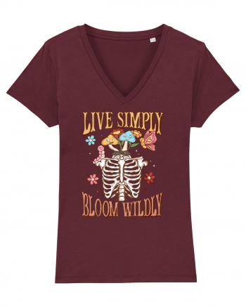 Live Simply Bloom Wildly Burgundy