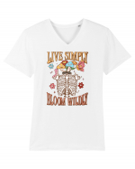 Live Simply Bloom Wildly Tricou mânecă scurtă guler V Bărbat Presenter