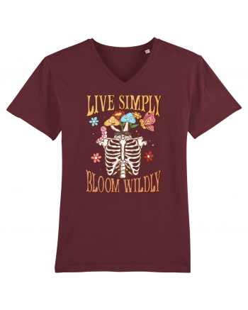 Live Simply Bloom Wildly Burgundy