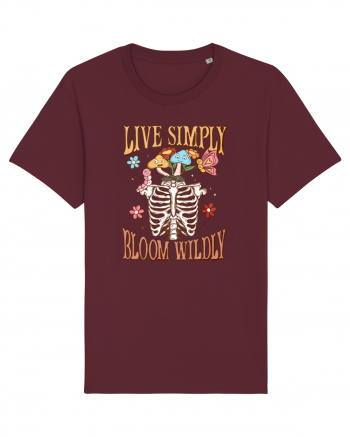 Live Simply Bloom Wildly Burgundy