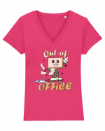 Out Of Office Tricou mânecă scurtă guler V Damă Evoker