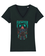 Fighter Tricou mânecă scurtă guler V Damă Evoker