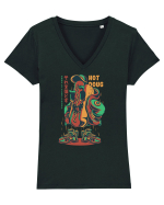 Hot Doug Tricou mânecă scurtă guler V Damă Evoker