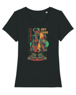 Hot Doug Tricou mânecă scurtă guler larg fitted Damă Expresser