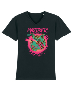 Mazestic Awesome Trippy Cat Tricou mânecă scurtă guler V Bărbat Presenter