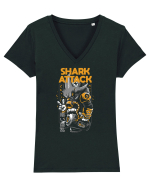 Shark Atack Tricou mânecă scurtă guler V Damă Evoker