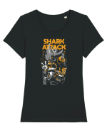 Shark Atack Tricou mânecă scurtă guler larg fitted Damă Expresser
