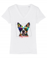 Dog lover 1 Tricou mânecă scurtă guler V Damă Evoker