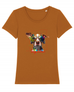 Dog lover 2 Tricou mânecă scurtă guler larg fitted Damă Expresser