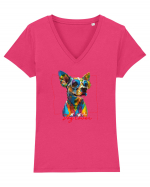 Dog lover 3 Tricou mânecă scurtă guler V Damă Evoker