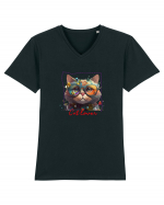 Cat lover Tricou mânecă scurtă guler V Bărbat Presenter