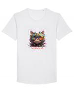 Cat lover Tricou mânecă scurtă guler larg Bărbat Skater