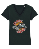 Custom Garage American Hot Rod Tricou mânecă scurtă guler V Damă Evoker