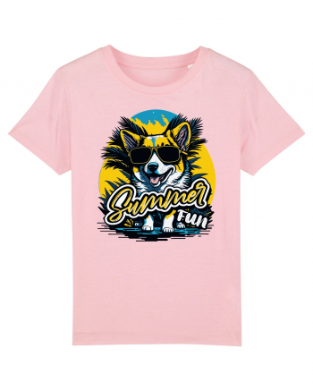 Corgi summer fun Cotton Pink