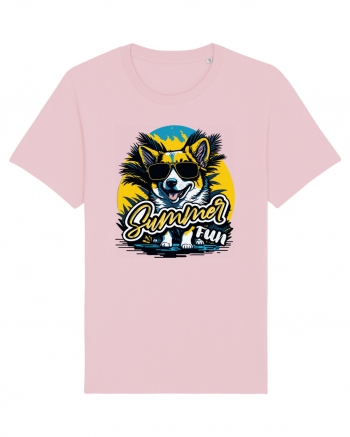 Corgi summer fun Cotton Pink